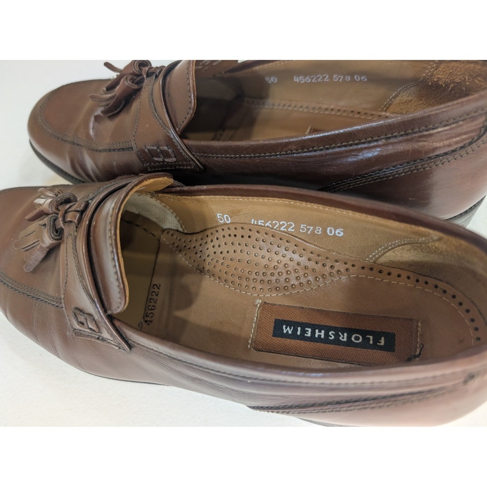 Florsheim Men's Brown Leather‎ Tassel Loafers Size 8.5 D Slip-On Dress Shoes - Picture 5 of 9